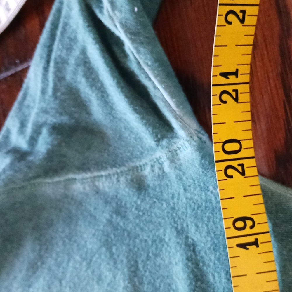 American Eagle- Teal Long Sleeve V-Neck Top - Picture 9 of 10